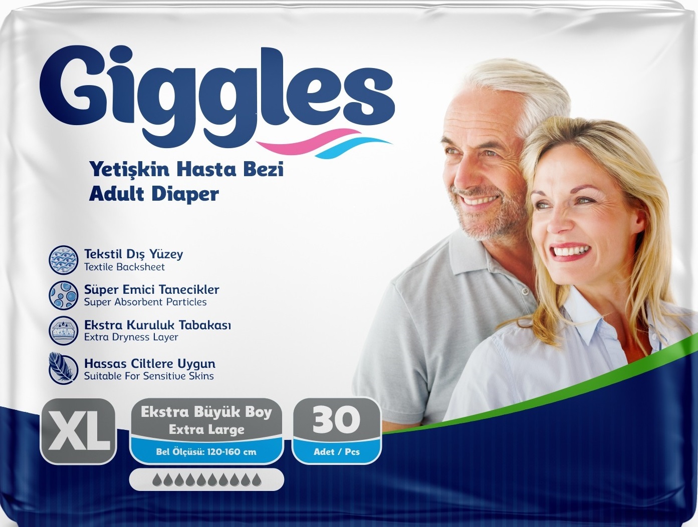 Підгузники для дорослих Giggles Extra Large 120-160 см 30 шт